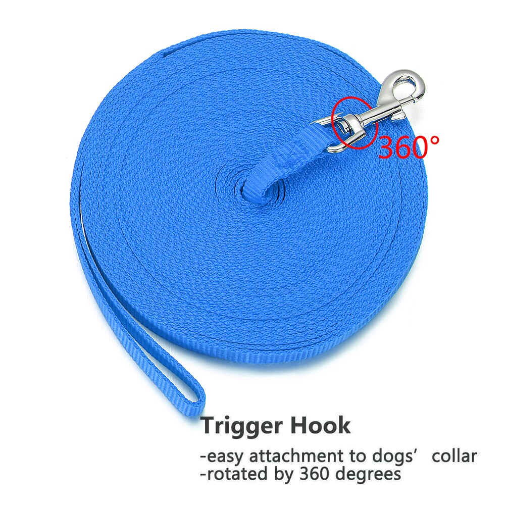 Cuerda de tracción extralarga Flexible para entrenamiento de perros, Correa fuerte de nailon con línea de recuperación grande, 3 colores, 10 metros, novedad