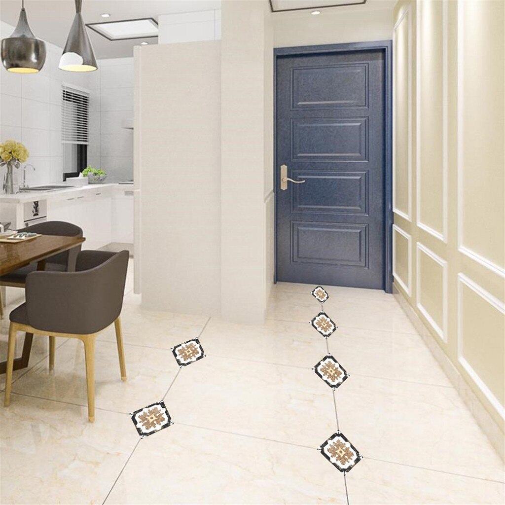10 Pcs/set Tile Sticker Ceramic Tile Stickers Self Adhesive Tiles Art Diagonal 3d Floor Stick Stickers Kitchen House Decoration