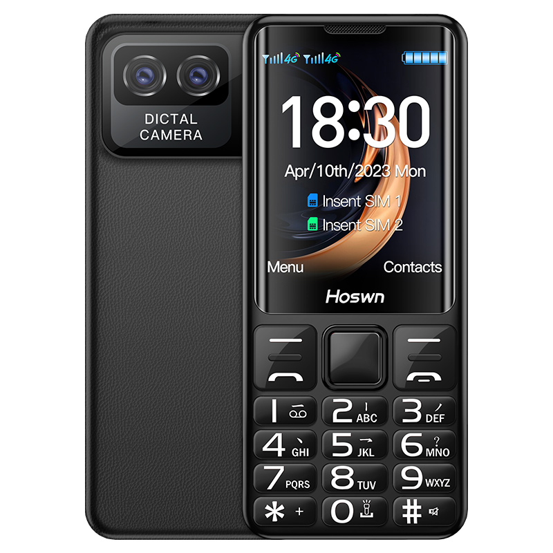 Mini  i79 (h6)  ouderen 2g mobiele telefoon 2.4 inch tft-scherm 32mb ram zaklamp dual sim engels toetsenbord mobiele telefoon: Zwart