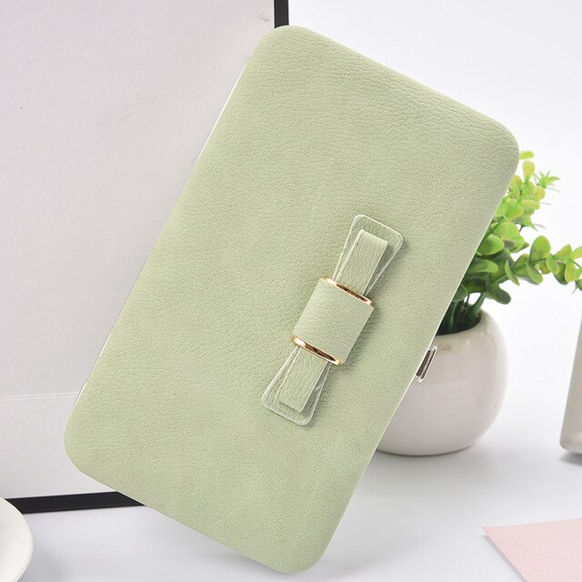 Catei Karrui Korean version of the women's wallet long mobile phone bag bow lunch box female bag tide: 001-3green