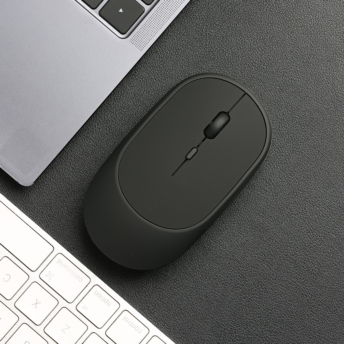 2,4 GHz kabellose optische Maus, 4 Tasten, kabellose USB-Akku-Mäbenutzen mit Nano-Empfänger für PC, Schreibtisch, Laptop, Fenster-Computer: Schwarz