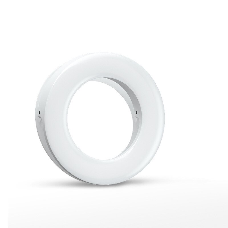 Anillo de luz Círculo LED para selfis, Mini, recargable, 3 modos de luz, maquillaje, relleno, para teléfono móvil, tableta, portátil, fotografía y vídeo: White