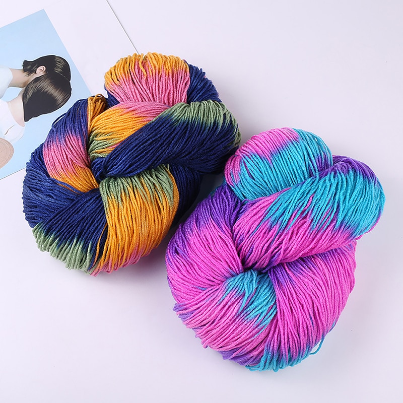 Mix-Colored Knitting Crocheting Thread Hand Knitting Super Soft Acrylic Anti-Pilling Fibre Dyed Yarn For Hand Knitting Sweater