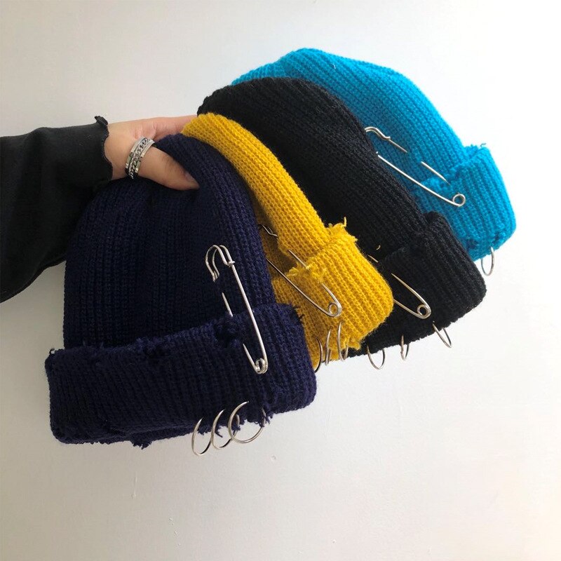 2022 hue kalot metalring uden kant hatte hip hop kasketter street strikkede huer hat kvinder kasket mænd motorhjelm gorras hombre femme