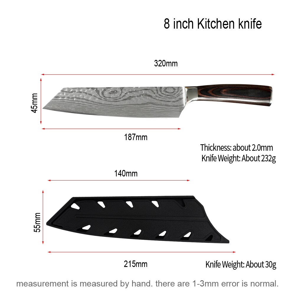 Pack De 2 Couteaux De Cuisine Chef - Pour Trancher, Couper Os - Acier Inoxydable - Motif Zèbre - Neuf