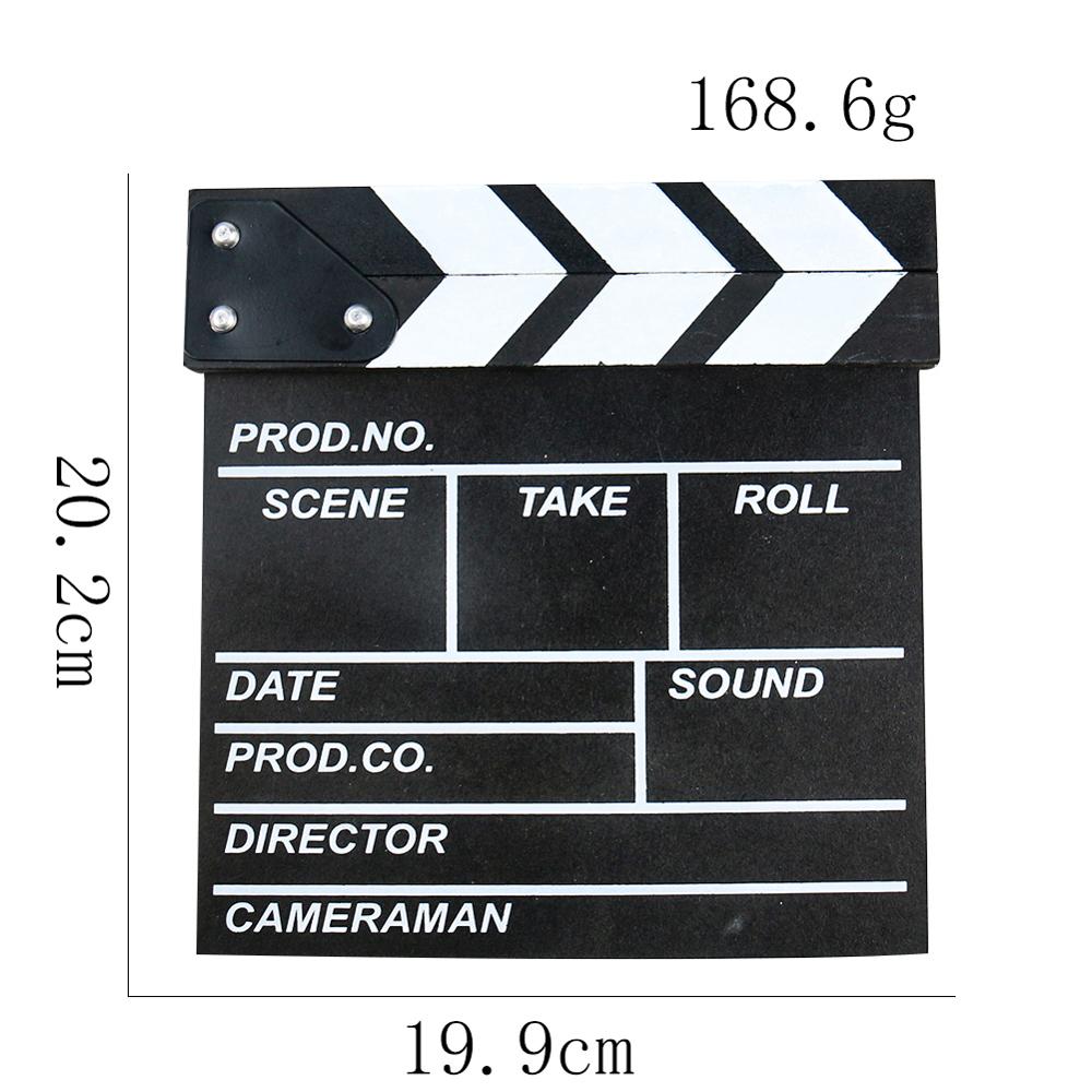 Director de película de vídeo pizarra de la tablilla de la película corte Prop negro blanco aplaudir palo claqueta de escena de tiro maestro de arte