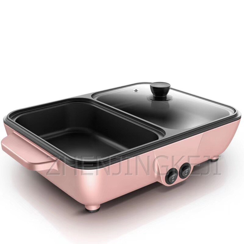 Elektroherd Haushalt Multi-funktion Grill Braten Und Rösten Integrierte Topf Multifunktionale Küche Kochen Geräte: Rosa / EU