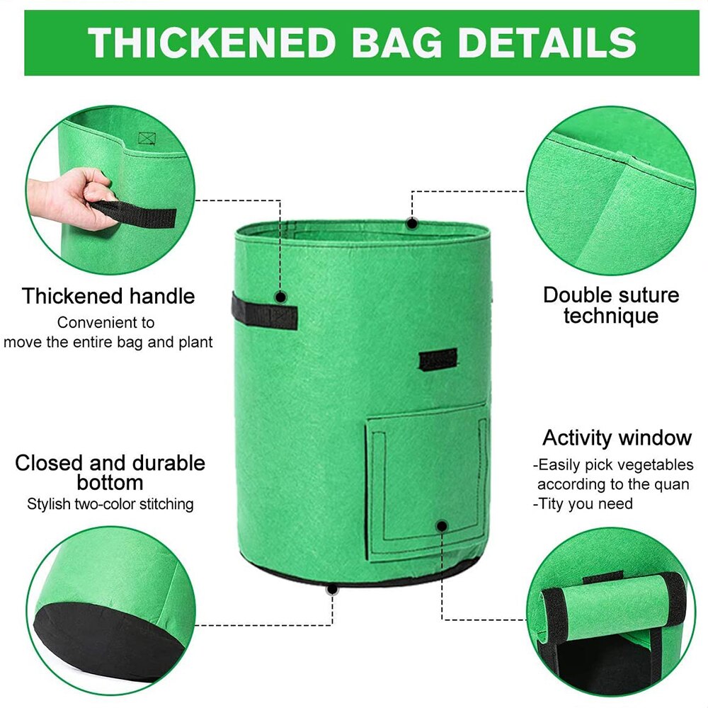 5 7 10 Gallon Potato Planting Bag Pot Planter Growing Garden Vegetable Container Potato Pot Greenhouse Vegetable Garden Bag tool