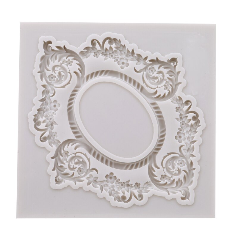 1Pcs Gray Fondant Mold Frame Retro Frame Embossed Frame Mold 3D Silicone Cake Decoration Mold: M203