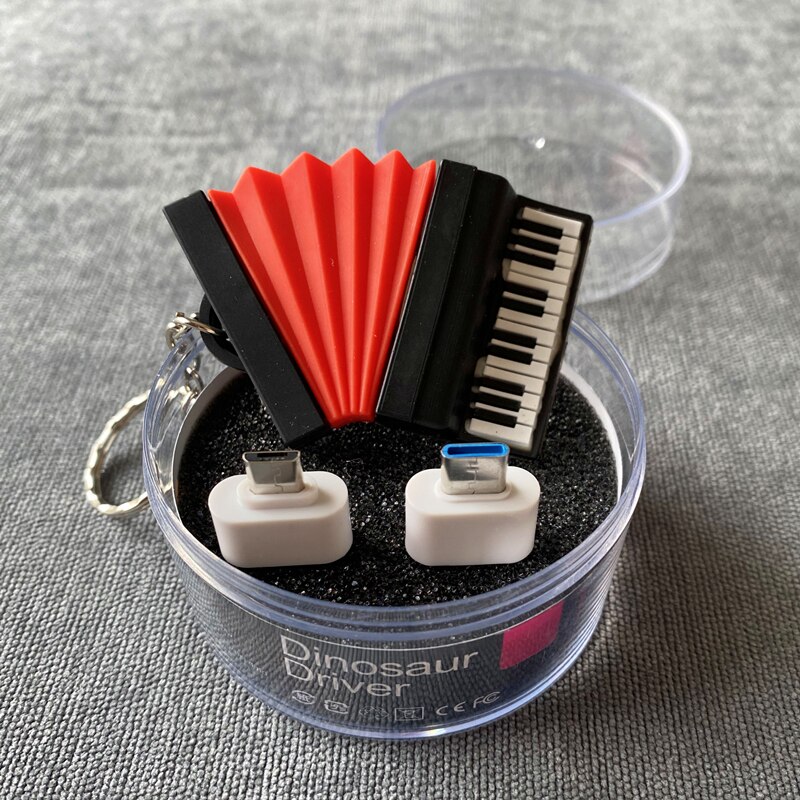 Accordion Model Usb Flash Drive Disk Memory Stick Mini Music WithType-C Micro USB OTG Adapter For Tablet Phone Android: 32GB Accordion