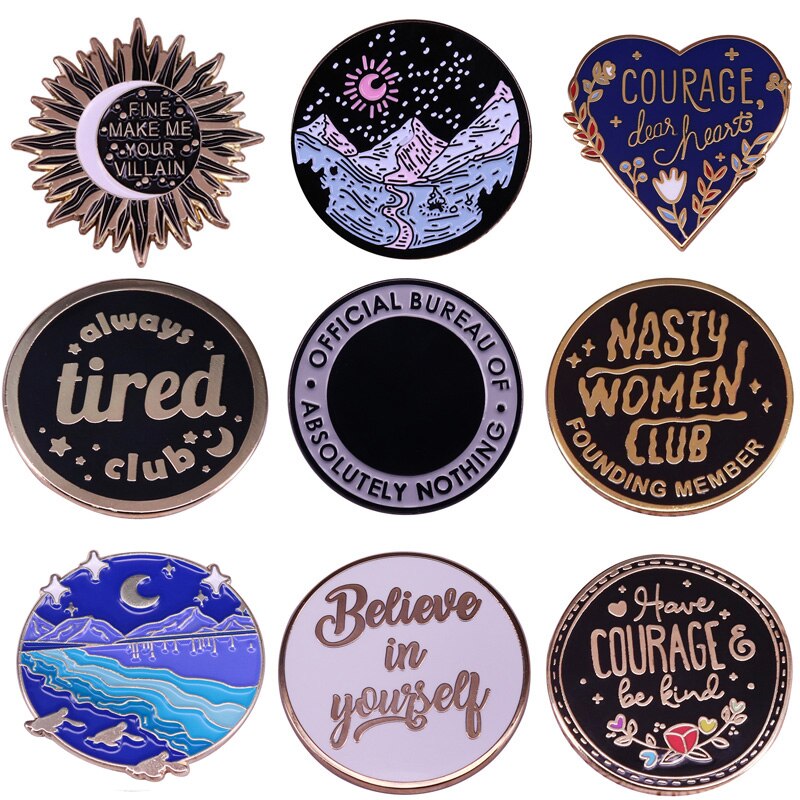 D3339 Homegaga Ronde Broches Badges Op Rugzak Badges Voor Kleding Emaille Pins Voor Rugzakken Kleding Revers Pin Badges