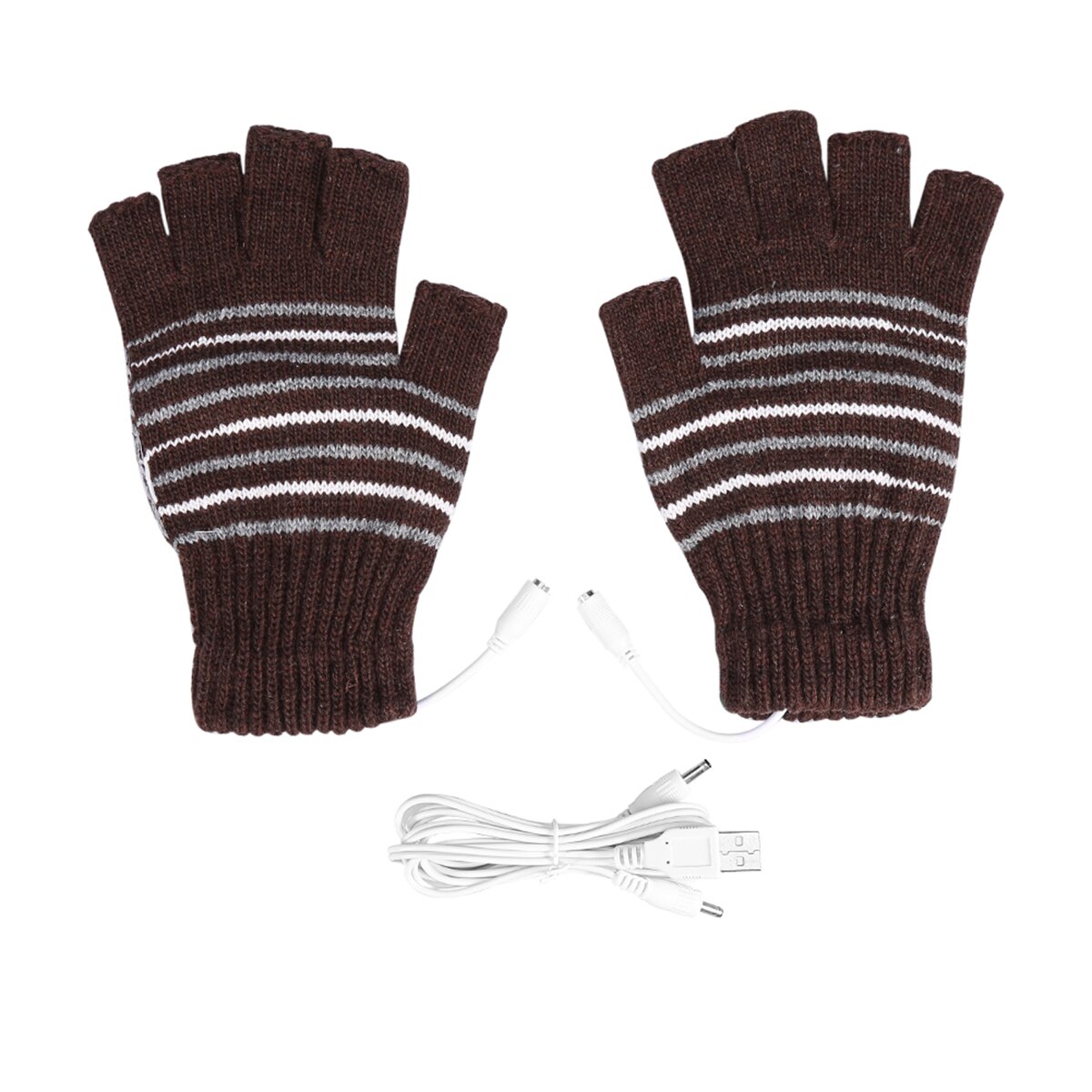 Gant chauffe-main électrique USB 1 paire | Offre spéciale, gants chauffants USB, pour l'hiver: COFFEE