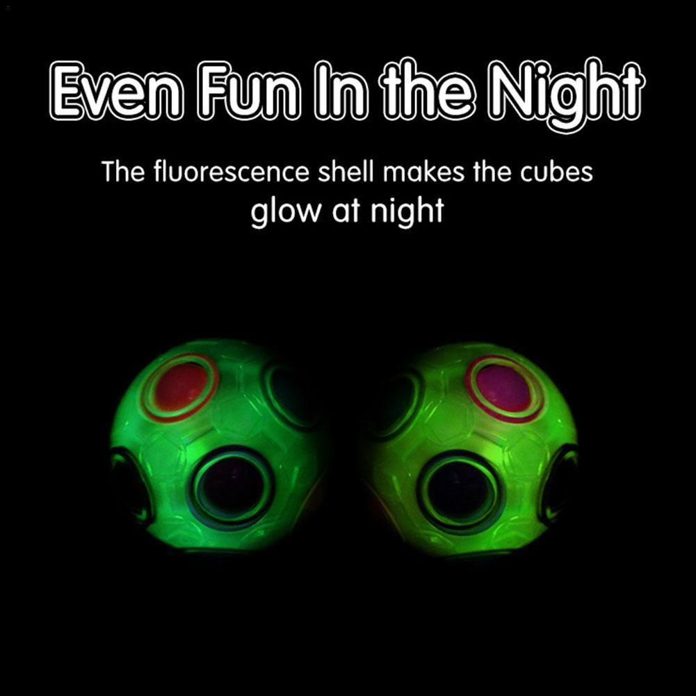 Fidget Toys Luminous Ball Stress Reliever Toy Rainbow Ball Fun Adult Cube Antistress Sensory Fidget Squishy Toy Creativity