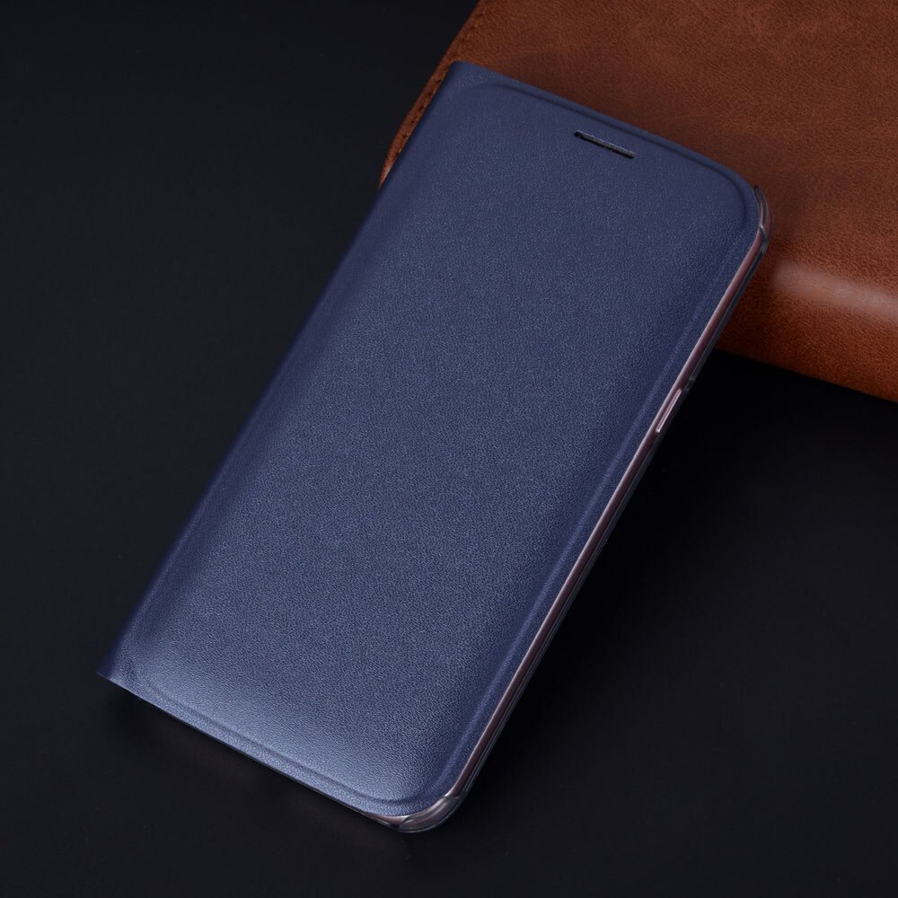 Flip-Cover Leder Telefon Fall Für Samsung Galaxy J2 Pro J2 J22018 GalaxyJ2 J 2 J2pro SM J250F J250 dünne Karte Brieftasche Fall: Dark blue