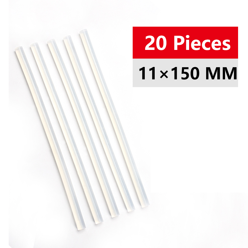 Smältlimstift 7mm/11mm manuell gör-det-själv transparent smältstift hushållssmältlimpistol hög viskositet snabb smältstift: 20 st 11mm