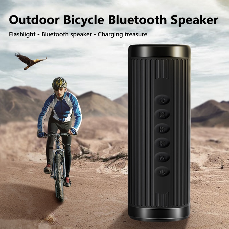 X3 LED Bicycle Bluetooth Speaker Powerful Outdoor Portable Wireless Column Boombox Hands Free+Power Bank+Flashlight+Bike Mount