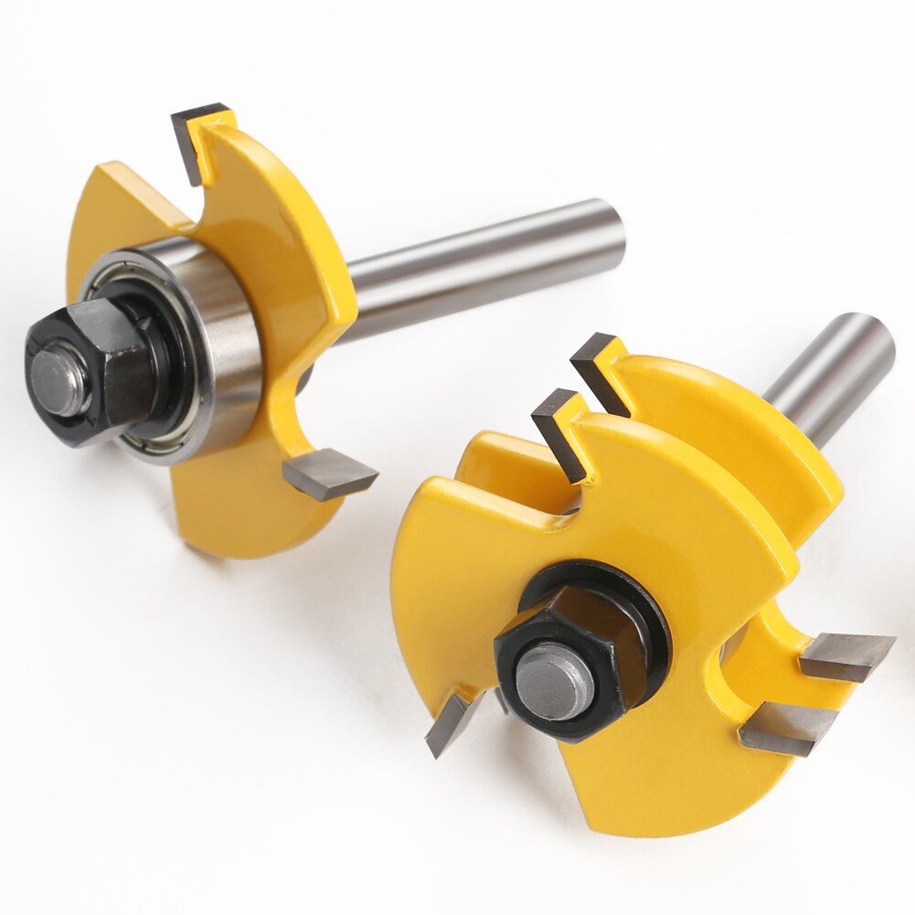 2 pc 8mm tige langue et rainure Joint ensemble routeur jeu de forets 3/4 "Stock bois outil de coupe-RCT