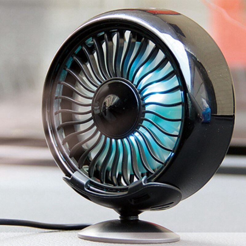 3 Speed Adjustment Usb Car Fan Air Conditioner Colorful Light Dashboard Cooling Fan