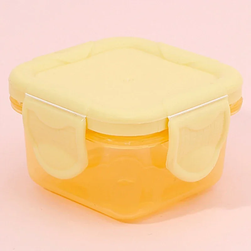 Caja de almacenamiento de cocina, pequeños contenedores de plástico, contenedor de almacenamiento de alimentos, caja sellada con calefacción refrigerada hermética a prueba de humedad: Amarillo