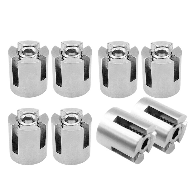 8 Pcs Stainless Steel Wire Rope Green Wall Trellis Fitting Cross Clip m Wire: Default Title