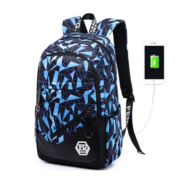 Usb-poort Opladen Rugzak Mannen Dagrugzak Schouder Schooltas Laptoptas Unisex Rugzak Laptop Reistas College Boekentas: B 1pc