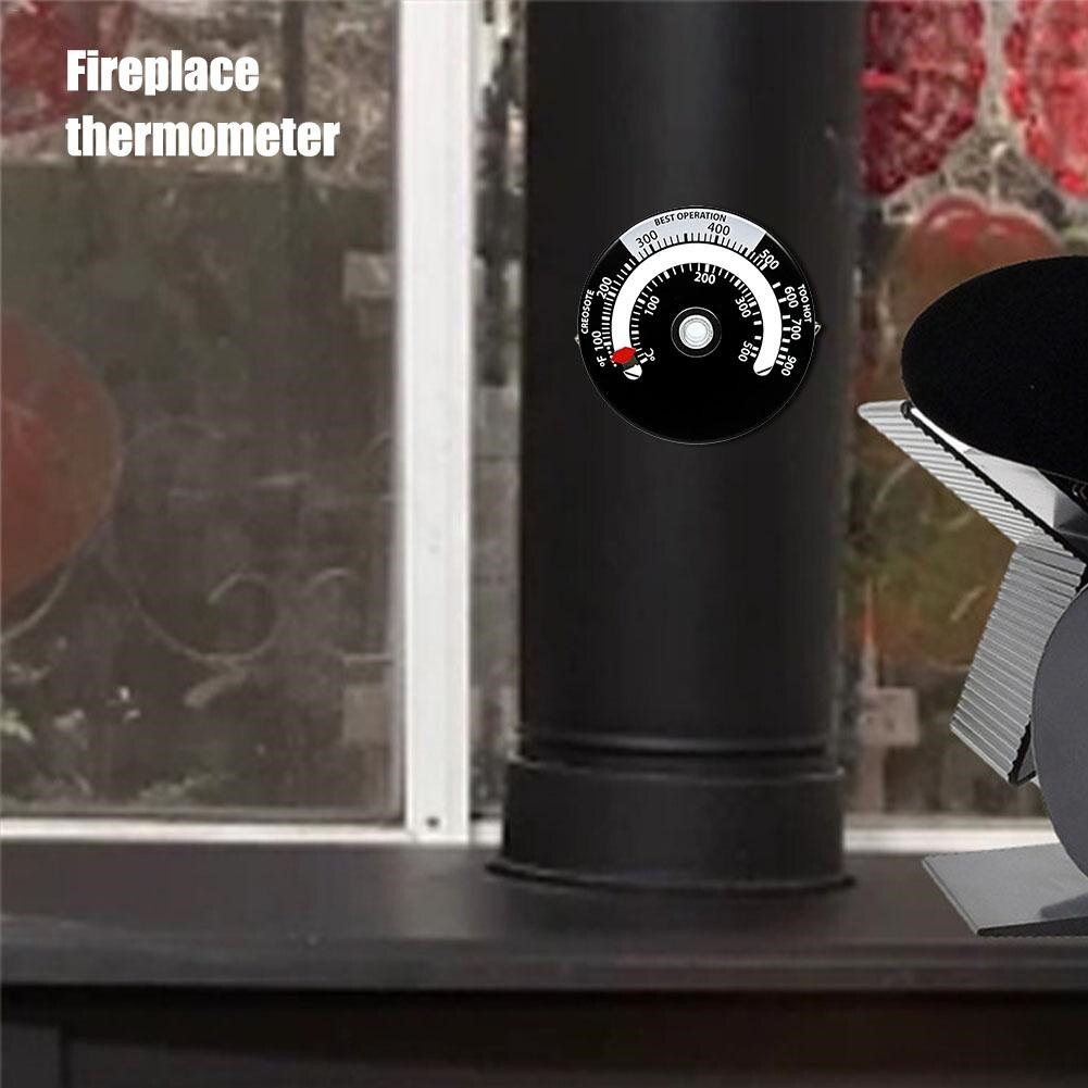 Termómetro de tubo magnético para estufa de leña, medidor de temperatura para quemador de chimenea