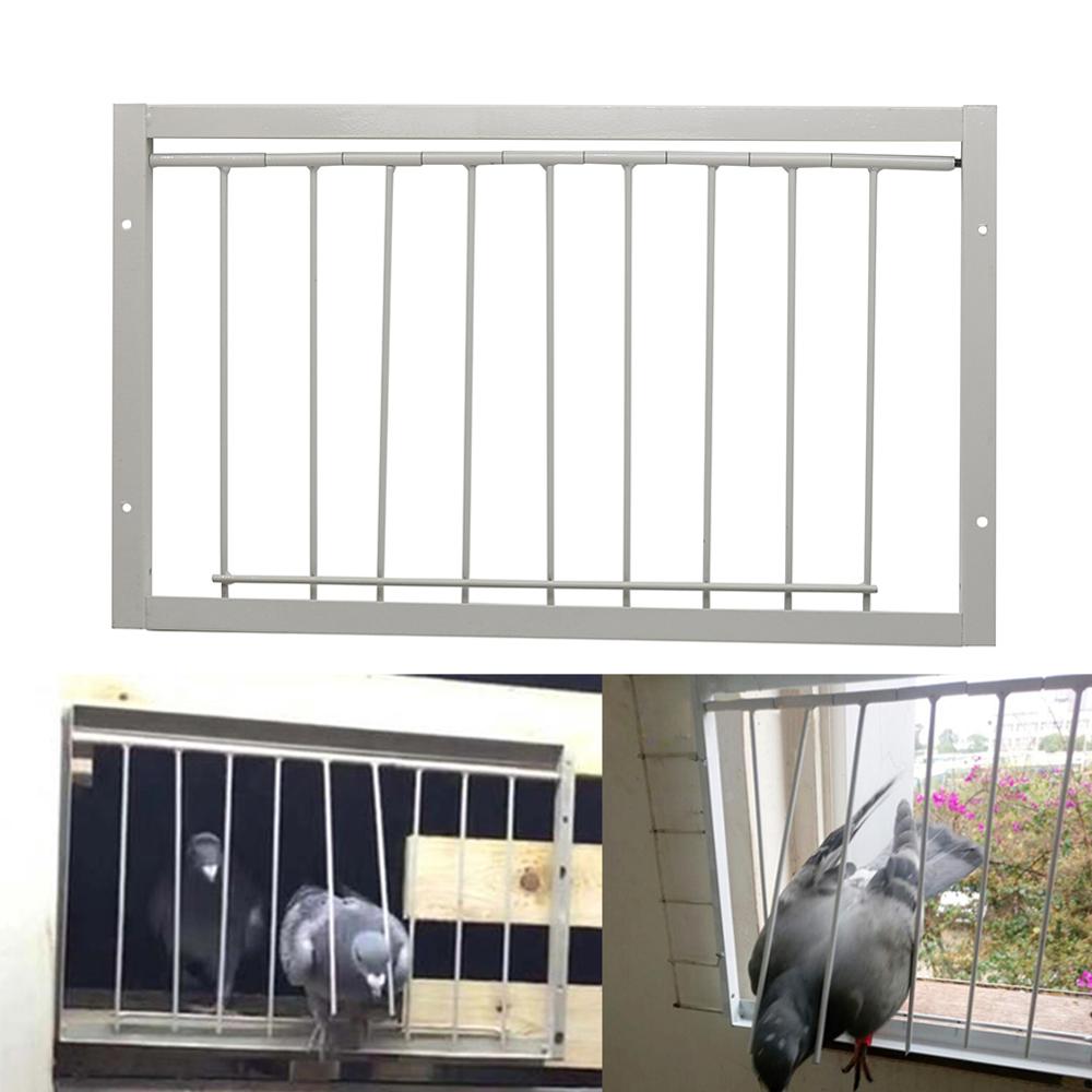Barras de alambre de Metal para puerta de Paloma, marco de puerta de una sola entrada, jaula para atrapar pájaros, barra extraíble, jaulas y nidos, 30/40x26cm