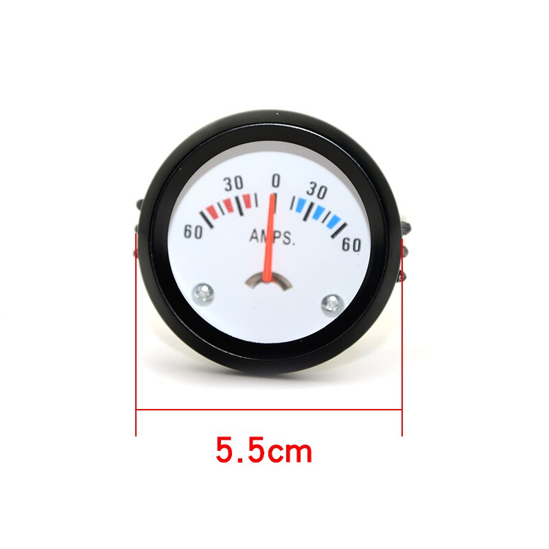 2 " 52 mm vit ansiktsvattentemp/ oljetemp /oljepress psi/ oljepress kg /volt /amperemeter /bränslenivå (utan flottör) mätare bilmätare: Amperemätare