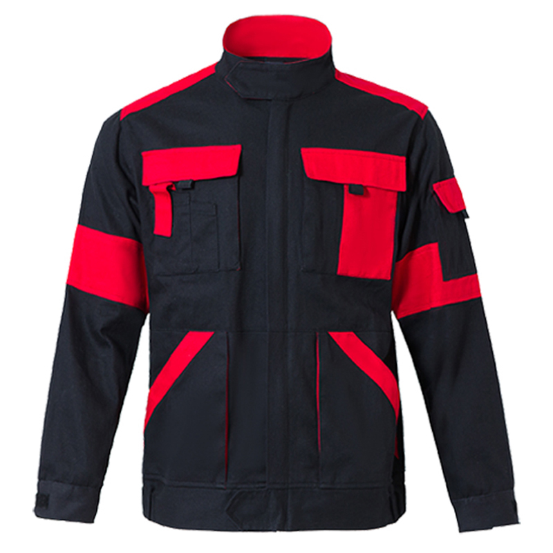 Outdoor Labor Kleding Katoen Heren Werkkleding Slijtvaste Lassen Jas Two Tone Met Multi Zakken: Red jacket / M-170