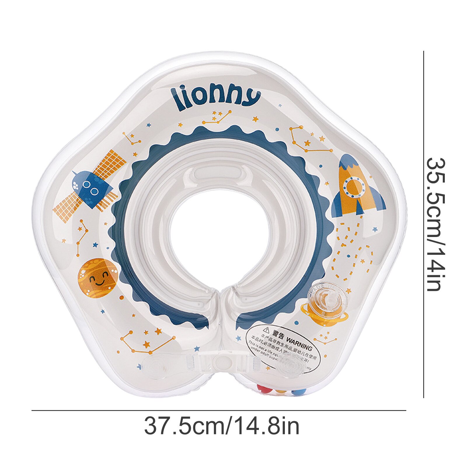 Inflatable Circle Swimming Neck Ring Infant Swimming Accessories Swim Neck Baby Tube Ring Safety Neck Float Circle Bathing Toys: blue