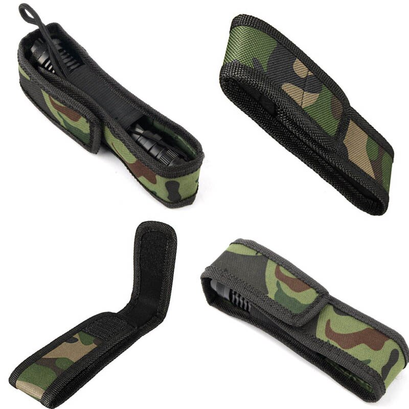 Duurzaam Protector Voor Zaklamp Fakkel Lamp Oilproof 16Cm Waterdichte Camouflage Holster Stof Case Holder Belt Pouch 1Pc