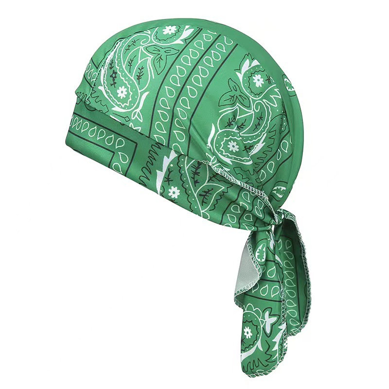 Bandana bufanda pañuelo cabeza hombre ciclismo al aire libre sombrero de pirata motocicleta estampado Paisley multicolor baile de Hip-Hop: Castaño