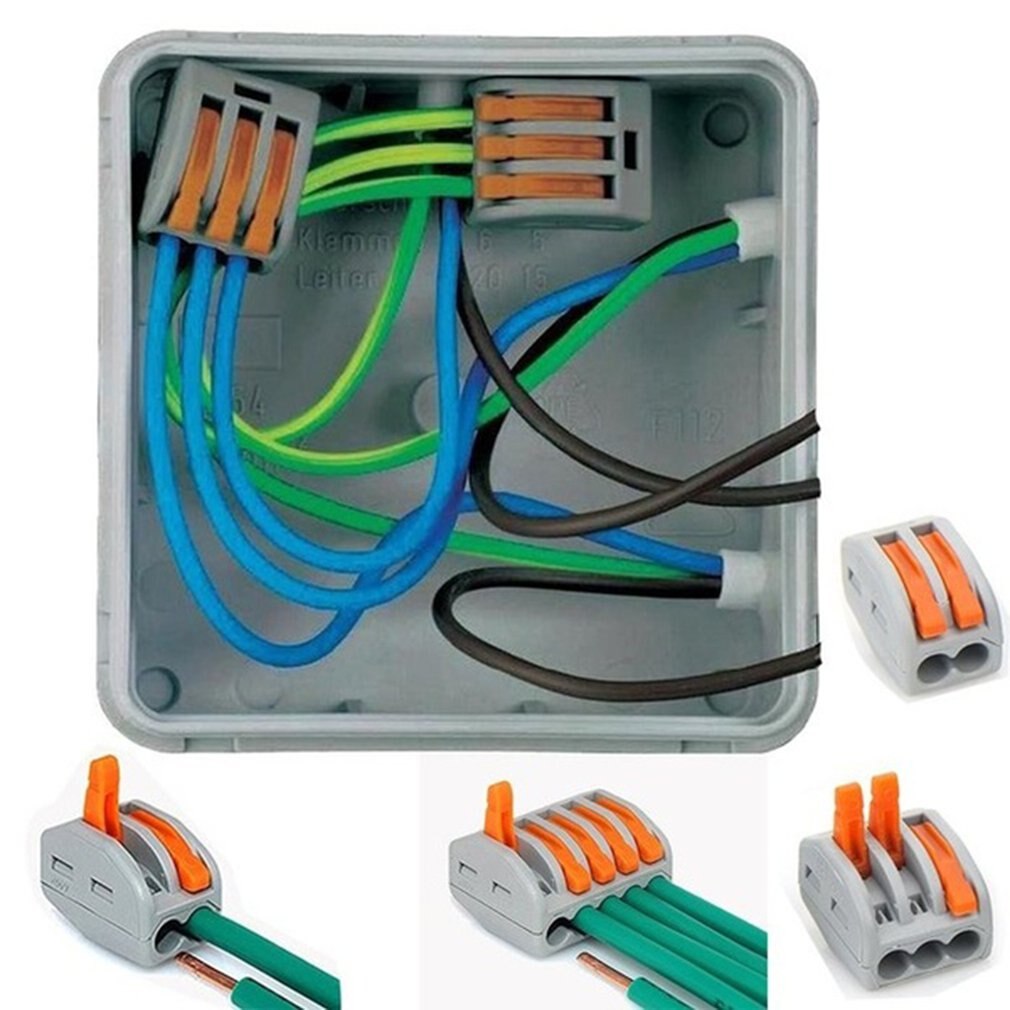 Mini Fast Wire Connectors Universal Compact Wiring Conductor Push-in Terminal Block Soft And Hard Wire Connector