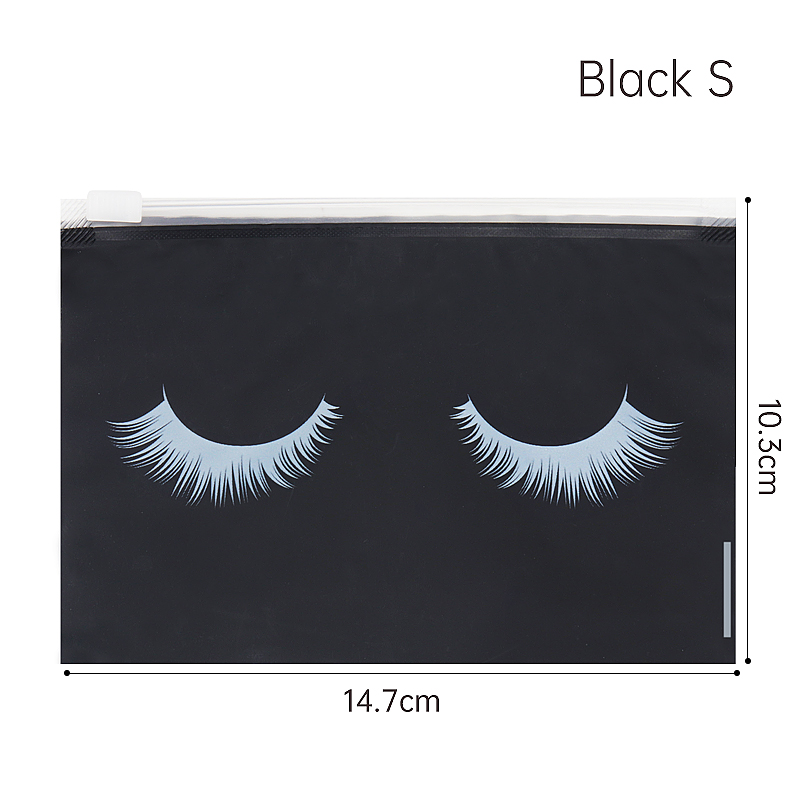Bolsas para el cuidado posterior de pestañas con cremallera, bolsa de maquillaje para artículos de tocador, herramienta de belleza de viaje cosmética, suministros de extensión de pestañas, 10 Uds.: Gris