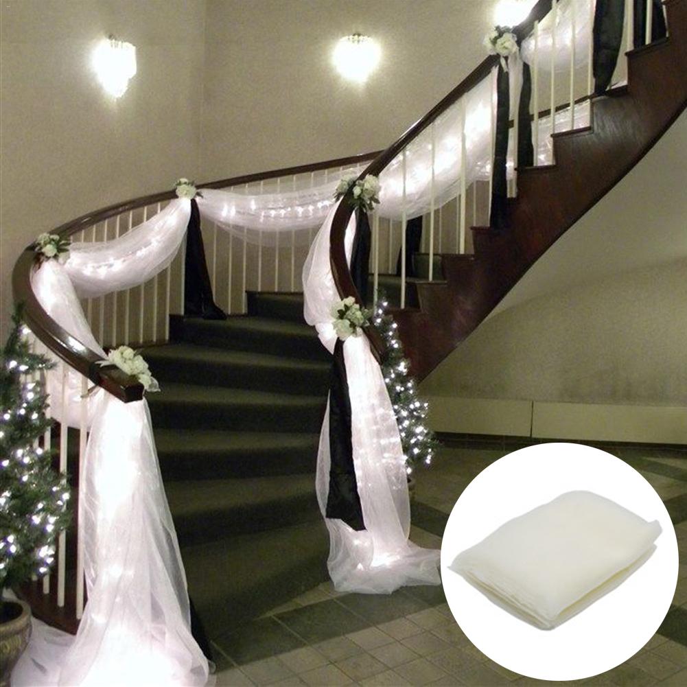 10m x 1.35m Bruiloft Decoraties Boog Garen Organza Stof Bruiloft Decoratie Organza Party DIY Jurk Bruiloft Benodigdheden
