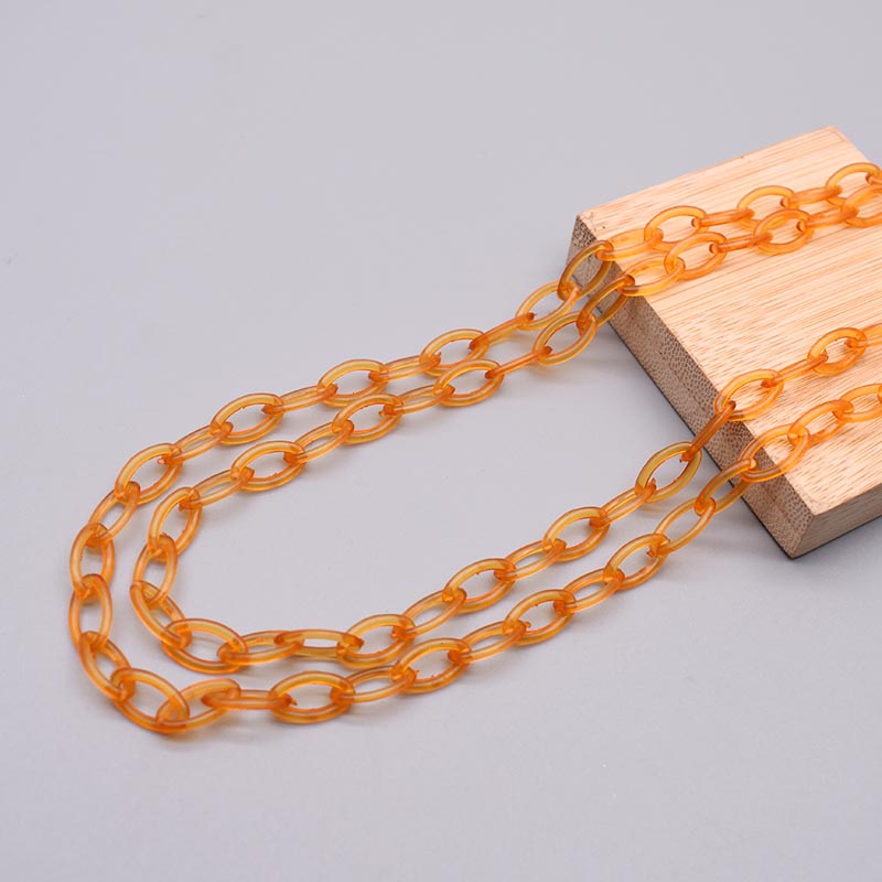Cadeia Link acrílico transparente para fazer jóias, lagosta fecho correntes, achados links, óculos, 50cm de comprimento, 10 pcs, 50pcs: 10mm / Cinza claro