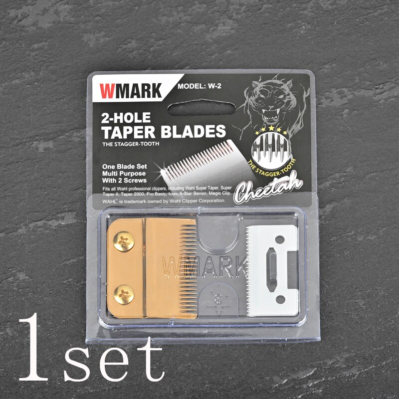 WMARK 2-Hole Hair Clipper Blade rainbow color silver color golden color replace blade W-2 for clipper: W-2WC 1 set