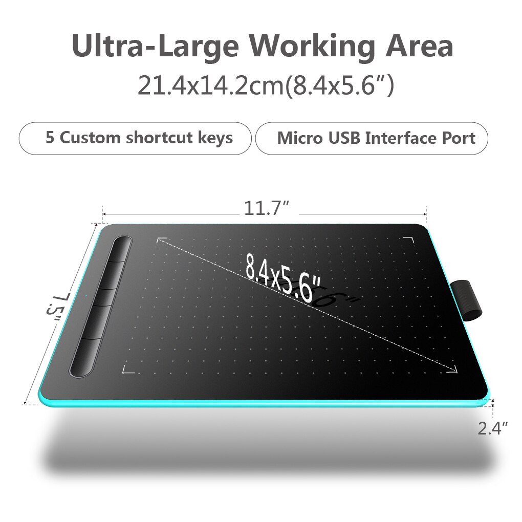 Vson Oplaadbare Grafische Tekening Tablet 5 Sneltoetsen Digitale Schetsen Panel Voor Beginners Volwassenen Laptops Accessoires