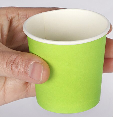 100 pièces 100ml petites tasses à café jetables 4oz mini tasses à goûter pour le vin, le lait, le thé, le yaourt, le jus de fruits, les desserts, les gobelets en papier avec couvercle: Tasse 1