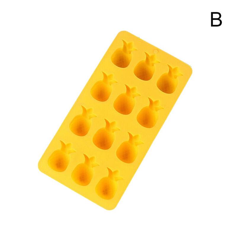 Silicone Ice Cream Molds DIY Ice Cube Mold Silicone Mold Maker Candy Kitchen Fruit DIY Chocolate Ice Mold Tool Tray E8R6: yellow
