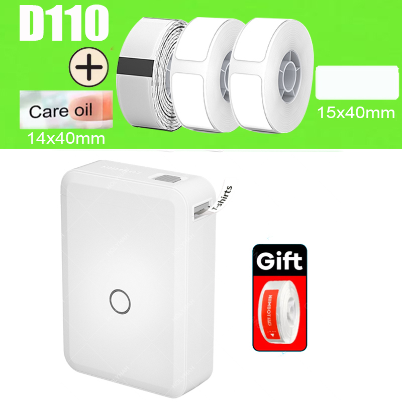 Niimbot D110 Mini Thermal Label Maker Wireless Bluetooth Label Printer Available for Phone Office Home DIY Price Date Sticker: D110 2 1540T