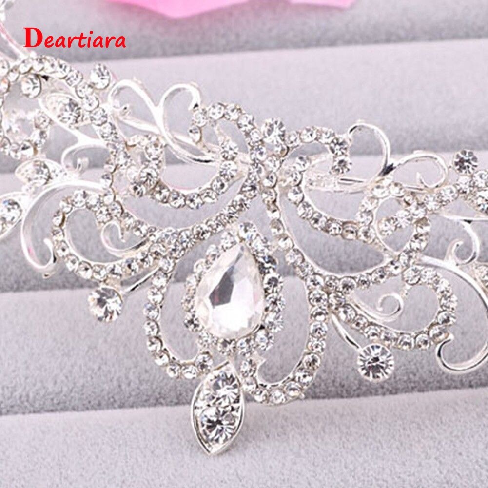 Women Wedding Bridal Tiaras Princess Austrian Crystal Prom Hair Crown Rhinestone Headband Hair Accessories Headpiece