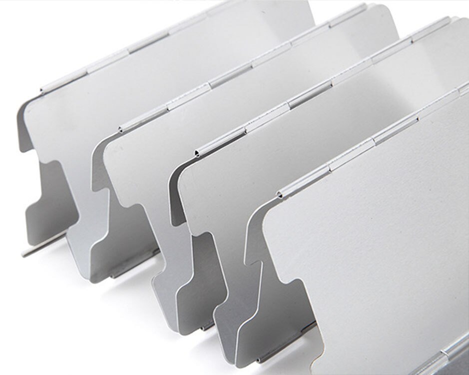 10 Plate Foldable Stove Windshield Outdoor Cooking Gas Stove Wind Shield Wind Screen Picnic Cookware Windbreak Camping Equipment