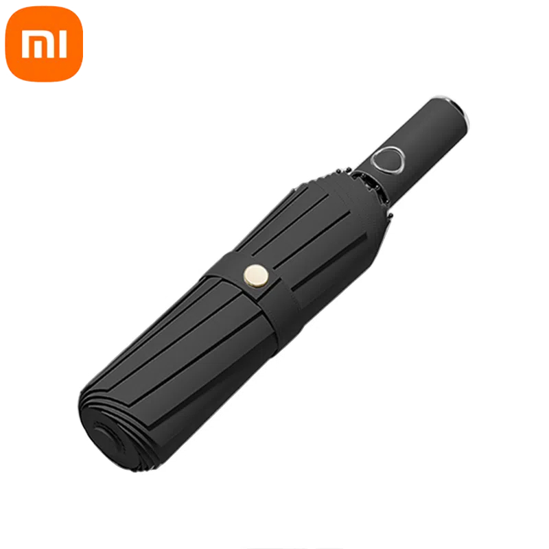 Paraguas totalmente automático Xiaomi 32 Bone con doble protección solar a prueba de viento paraguas plegable adecuado para hombres y mujeres adultos: Negro