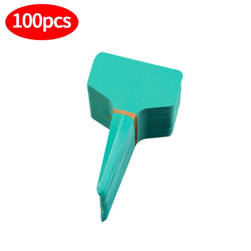 100Pcs Waterproof Plant Markers Mini Garden Sign Plant Labels Plants Tags Plastic Nursery T Type Colorful Flower Ornaments: 6x10cm Green Tags