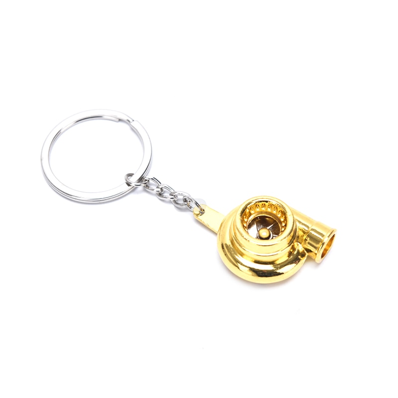 Special Metal Auto Part Turbo Chain Model Key Chains Turbine Turbocharger Blower Key Ring