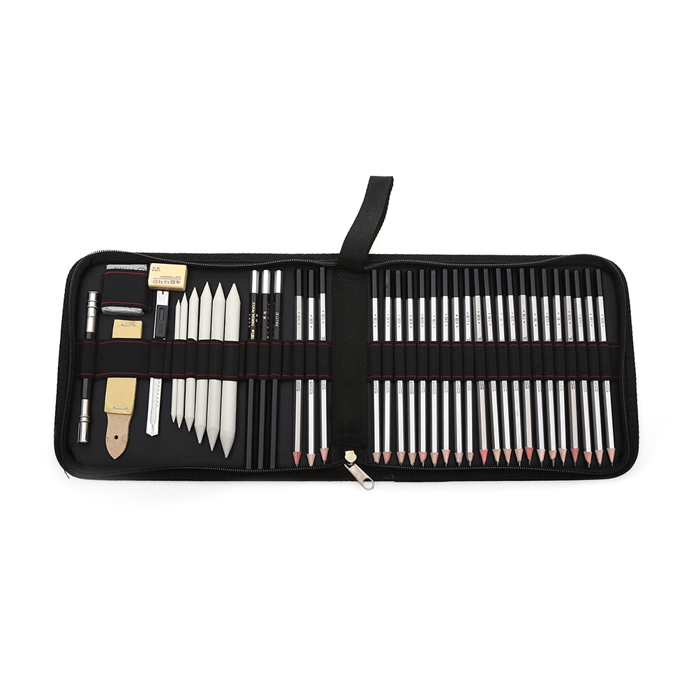 27/39pcs Sketch Pencil Set Sketching Drawing Kit Wood Pencil Pencil Bags For Painter School Students Art Supplies