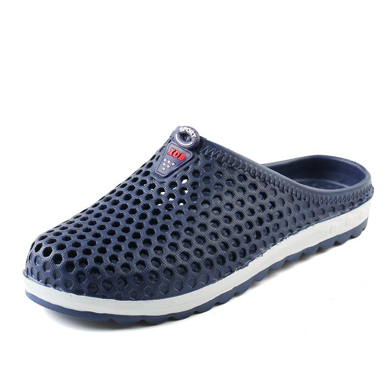 Originele Klassieke Klompen Tuin Slippers Water Schoenen Mannen Zomer Strand Aqua Slipper Outdoor Eenvoudige Sandalen Tuinieren Schoenen: Blauw / 7.5