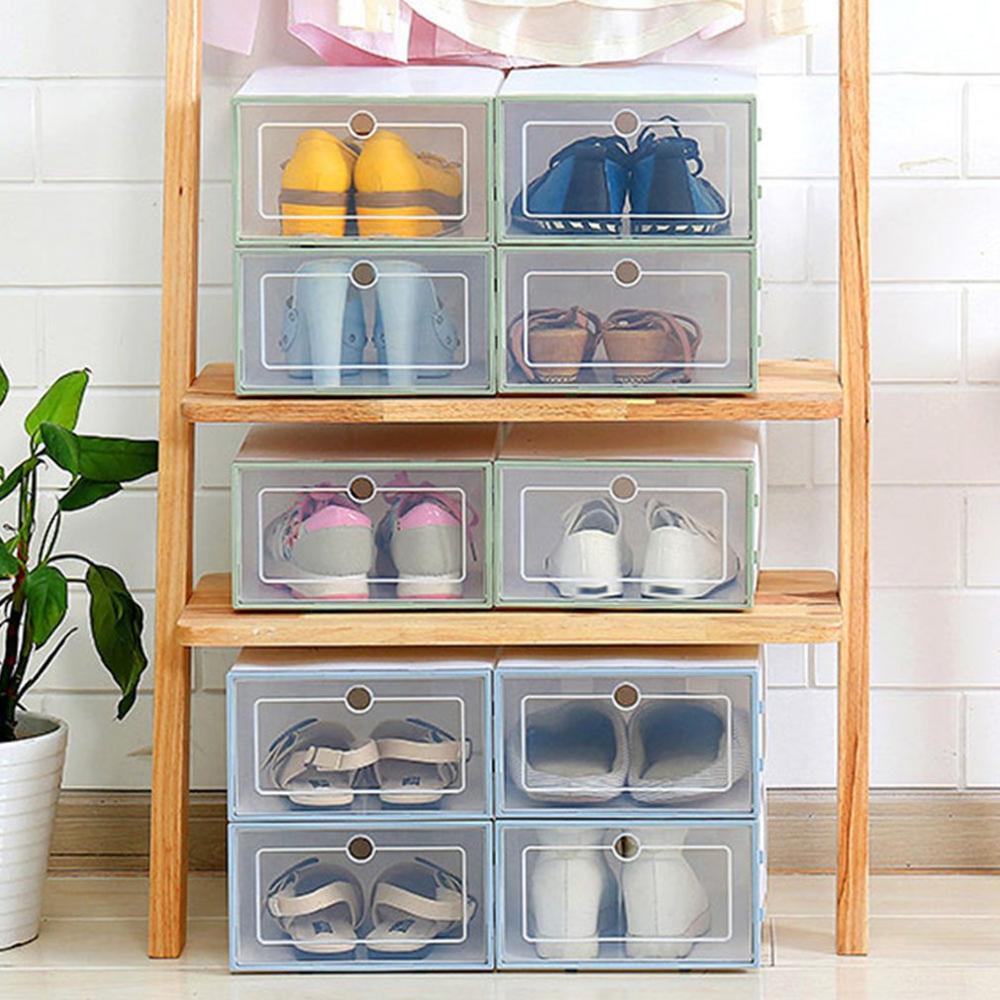 Flip Shoes Box Thickened Transparent Drawer Case Plastic Shoe Boxes Stackable Box Shoe Organizer Shoebox storage Shoe rack