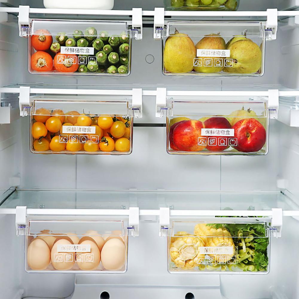 1pc Refrigerator Storage Box Rack Kitchen Containers Fridge Organizer Food Holder Shelf Kitchen Accessories Clear Container